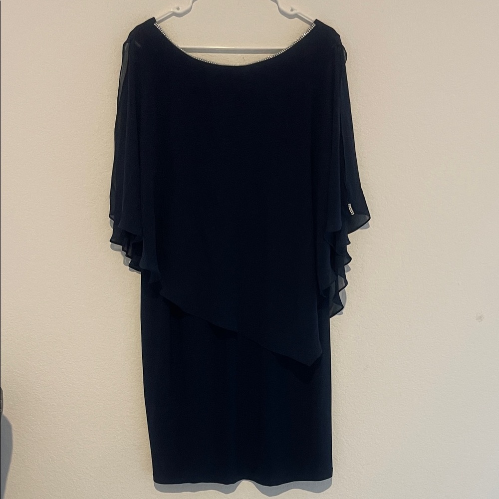 MSK Elegant Navy Blouse with Sparkling Detail